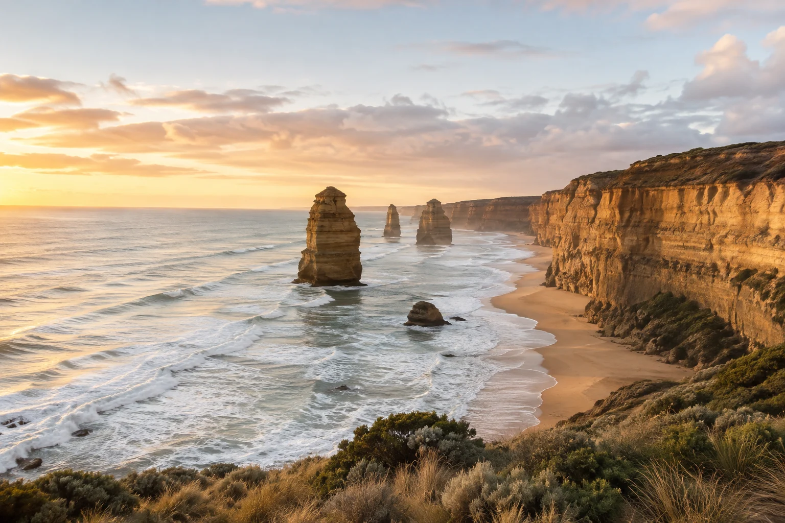 Landscape photo of the Great Ocean Road coast